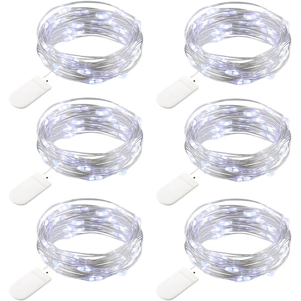 6 kappaletta keijunauhavalot joulukoriste 7,2 jalkaa 20 LED tähti