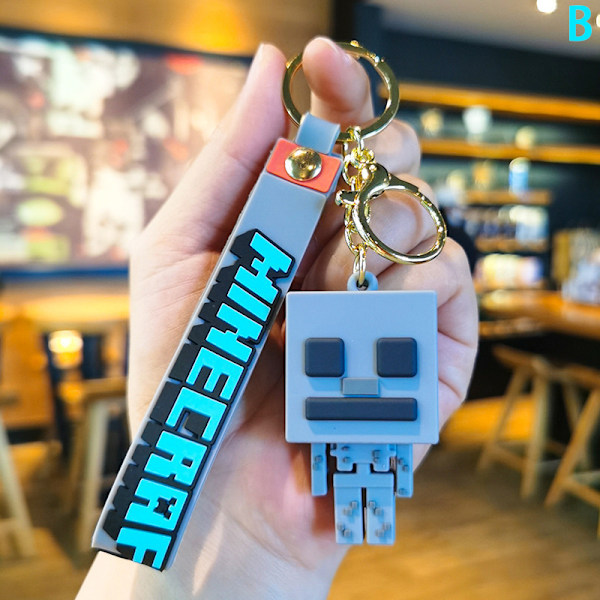 Klassisk Minecraft Figurmodel Legetøjs Nøglering My World Steve A