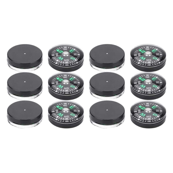 Mini fickkompass set, 12-pack kompass mini överlevnadskompass
