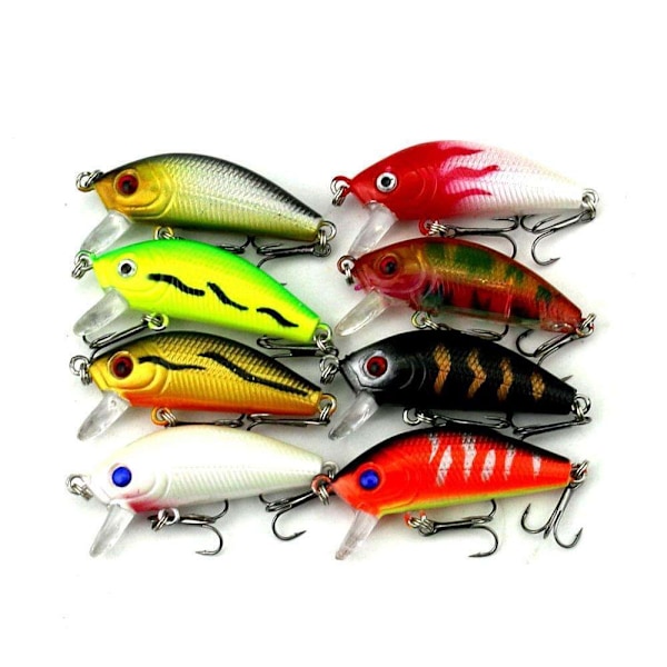 37-pak fiskedrag wobbler, Minnow blandet, Crankbait multicolor 265