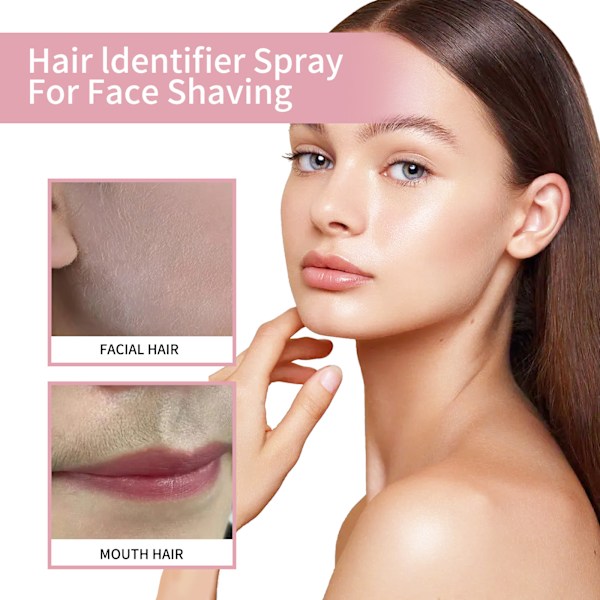 Håridentifierande spray för ansiktsrakning, håridentifierande spray för dermaplaning, dermaplaning ansiktsspray för att ta bort oönskat hår Without knife
