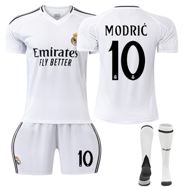 2024-2025 Real Madrid Hemma Barn Vuxen Fotbollströja Nr 10 MODRIC