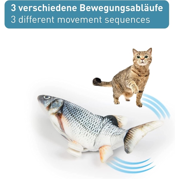 Interaktivt elektronisk fiskelegetøj til katte - blødt elektrisk legetøj