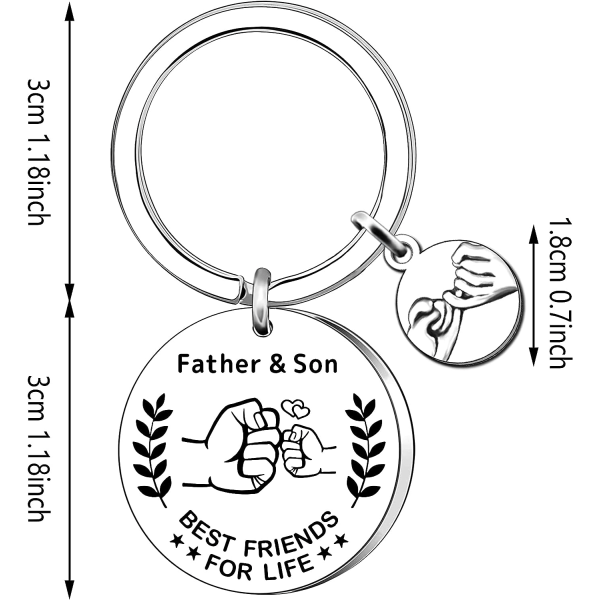 Pappa Present från Son Pappa Födelsedagspresenter Nyckelring Jul Fars Dag Presenter