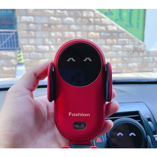 Starlight-smart Car Trådlös Laddare Telefonhållare Smart Auto Sensing Biltelefonhållare (röd)
