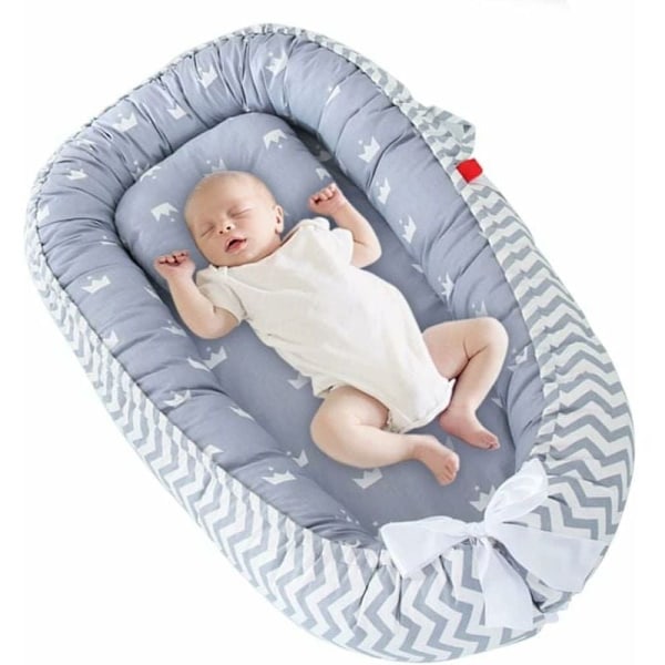 Nyfödd Lounger Pod, Baby Lounger Pod Bomull Andningsbar Avtagbar Sovande Vagga Bärbar Nyfödd Kudde Säng med Kudde Style6, Baby Lounger, Cr
