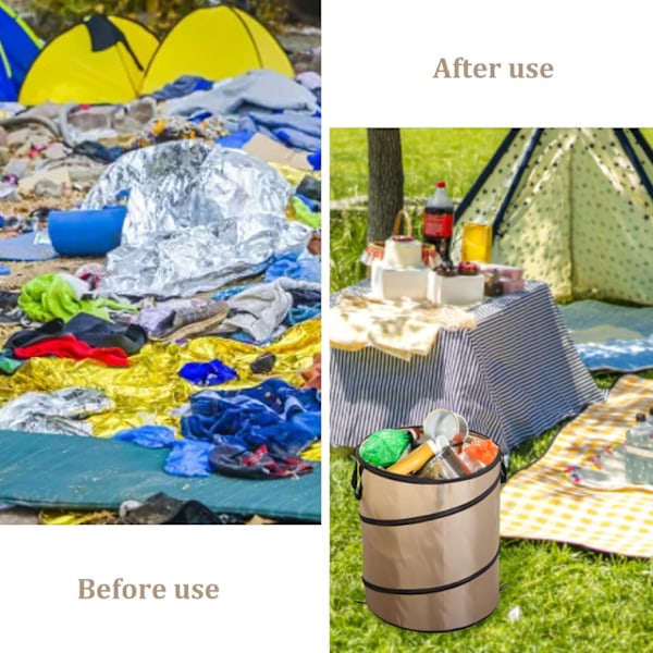 /#/Trädgårdsavfallspåsar för utomhusbruk - Färg hopfällbar camping soptunna/#/