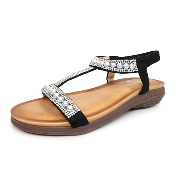 Lunar Dam/Dam Tancy Pärlsandaler 4 UK Sort 4 UK Black