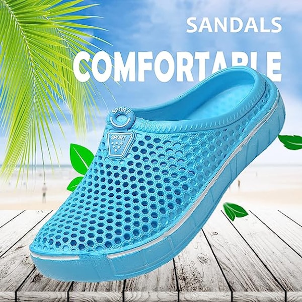 Unisex Træsko Casual Toffler Hurtigtørrende Sandaler Lyseblå Light blue 42