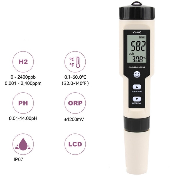1 in 1 vetyrikas veden testikynä - Digitaalinen testaaja LCD-näytöllä