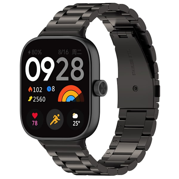 Metallklockarmband för Redmi Watch 4/Xiaomi Band 8 Pro Sort
