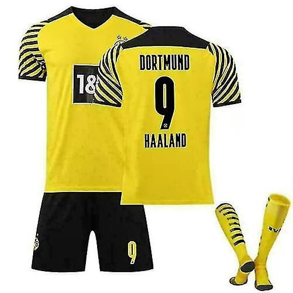 21/22 Hemme Barn Fotballdrakter Skjorte Fotballdrakt Treningsdress 2122 Dortmund Hjemme Haaland 9 2122 Dortmund Home Haaland 9 M