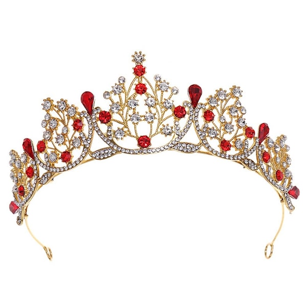 Prinsessakristalli tiara, rhinestonestaatti, GULD gold