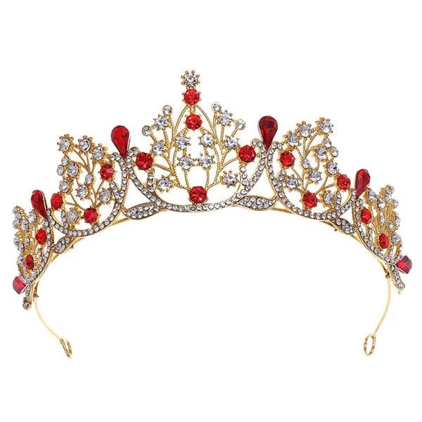 Prinsesse Krystall Tiaraer Rhinestone Hårbøyle SØLV-FD16- silver