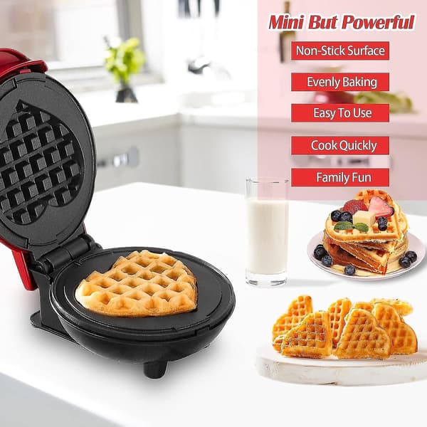 Mini Waffle Iron, Round Waffle Iron, Waffle Maker, Mini Individual Waffle Iron Small Waffle Iron Waffle Iron With Non-FA-