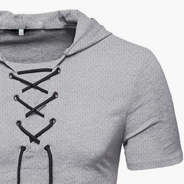 Herr Retro Grå Taktisk Kortärmad Atletisk Hoodie Pullover-FA11-