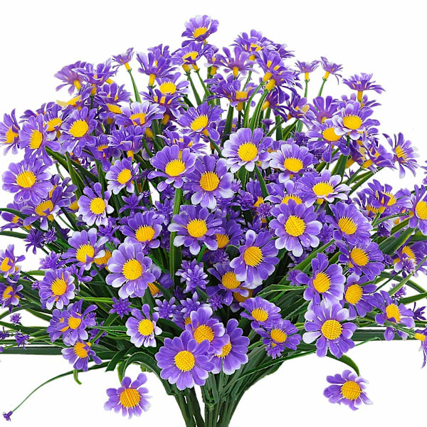 Konstgjorda Daisyblommor Utomhus Falska Blommor Dekoration Konstgjorda Växter Utomhus Grönska Buskar Blomma, Lila