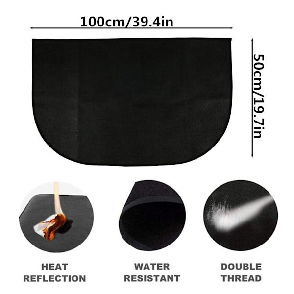 Brandssikker måtte Brandssikker Pejs Matte Hård Grill Gulvbeskyttelse 50X100CM