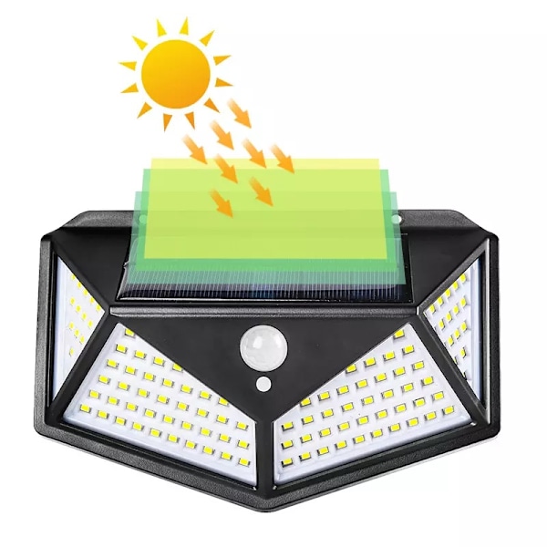 Solceller - Rörelsesensor - 100 LED 60 Watt - (2 st)