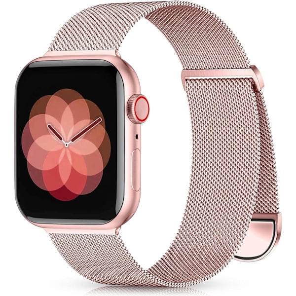 Metallrem kompatibel med Apple Watch 40mm 38mm 41mm Rosaguld - WELLNGS Rosaguld Rose Pink Gold 42/44/45/49mm