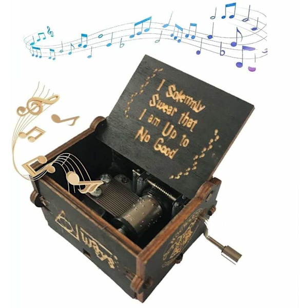 Harry Potter Musikboks Klassisk Vintage Gave med Træ Dekoration Musikboks (Sort)