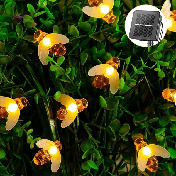 Trädgårds LED-ljusslinga Bi Dubbelläge 5m 20 Ljus Varm Färg 1