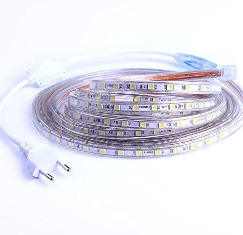 LED-stripe, 2M LED-stripe, lyssterk LED-stripe 220v, 5050 IP65 vanntett LED-stripe, varmhvit (2)-FA-