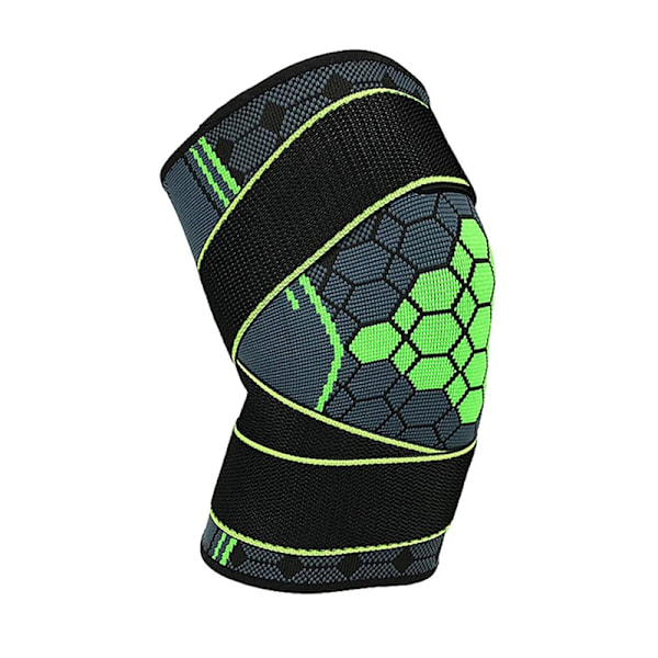 Sport Knestøtte Elastisk Støtte Knærme Kompresjonsbrakett for Trening Gym Vandring Fluorescerende Grønn Fluorescerende Grønn Fluorescent Green L