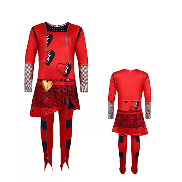 Descendants Röd Kostym för Barn, Disney Descendants The Rise of Red Kostym Klänning Halloween Kostymer Anime Kläder 140cm