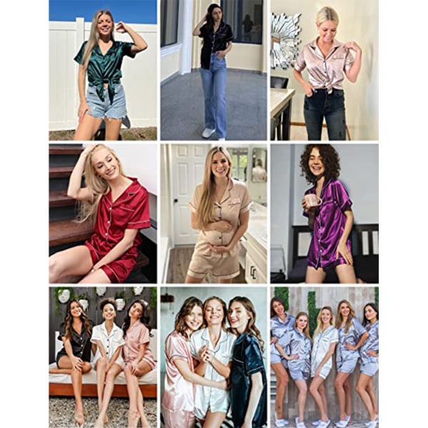 Dame Silke Satin Kort Pyjamas Sett Satin Pyjamas Dame Pyjamas