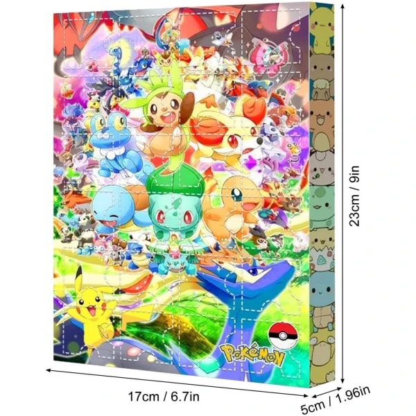 Pokemon 2024 Julkalender för Barn, (Uppgraderad Version) 24 Presentbitar - Slumpmässig Stil (Blind Box), Adventskalender