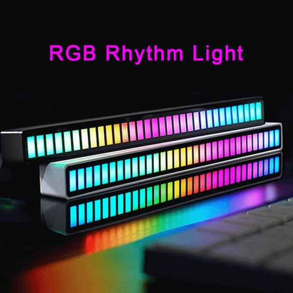 RGB Pickup Lys Musik Rytme Lys Atmosfære Lys Sort