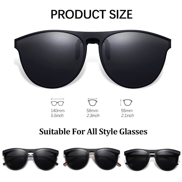 Polariserede Clip-on Solbriller Unisex Anti-Blænding