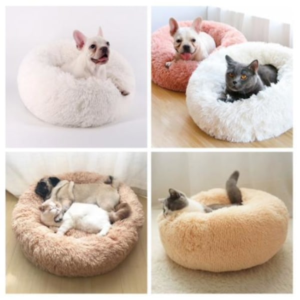 Fluffy hundebædd / kattebædd, Hundeseng / katteseng - dogbed/catbed 60cm - Mörkgrå