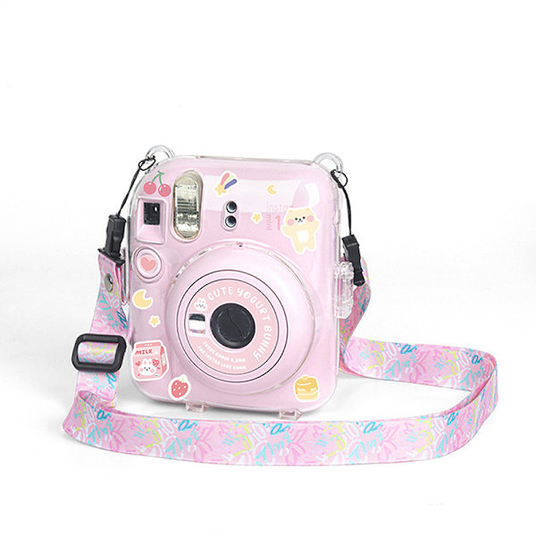 För Fujifilm Instax Mini 12 Transparent case Skyddande Pink