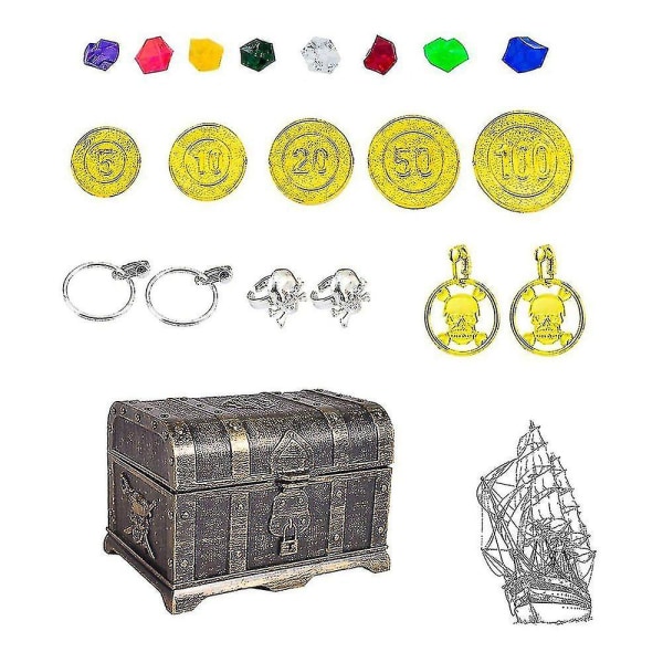Skattkista Piratguldmynt Set