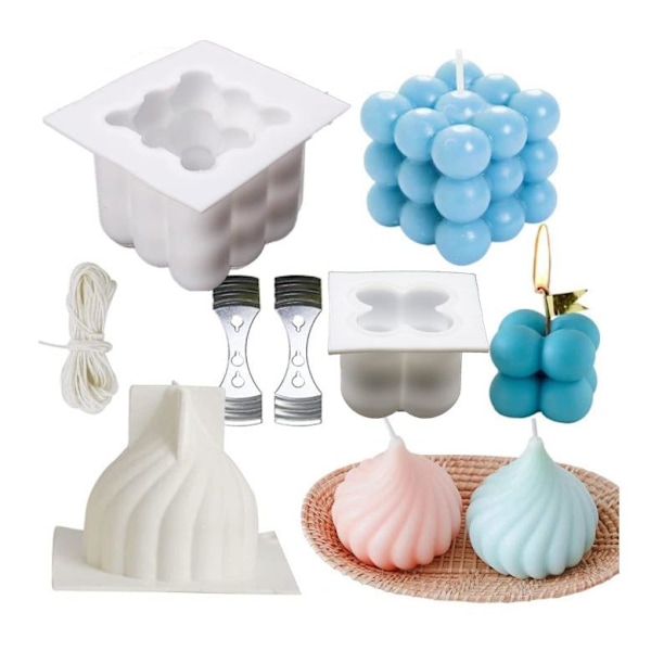 Lysforme Stearinlys DIY Silikoneform Lysfremstilling Lysvæge-FA-