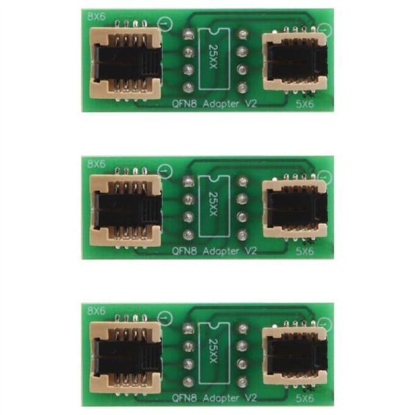 3X Universal QFN8/WSON8/MLF8/MLP8/DFN8 till DIP8 Två-i-ett Socket/Adapter för 6X5MM & 8X6MM Chips