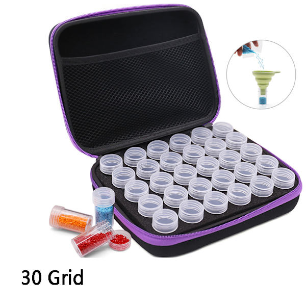Diamantmaleri verktøy tilbehør oppbevaringsboks 7/15/30/60 spor perler oppbevaringsflasker etui for DIY diamantmaleri with 30 Bottles