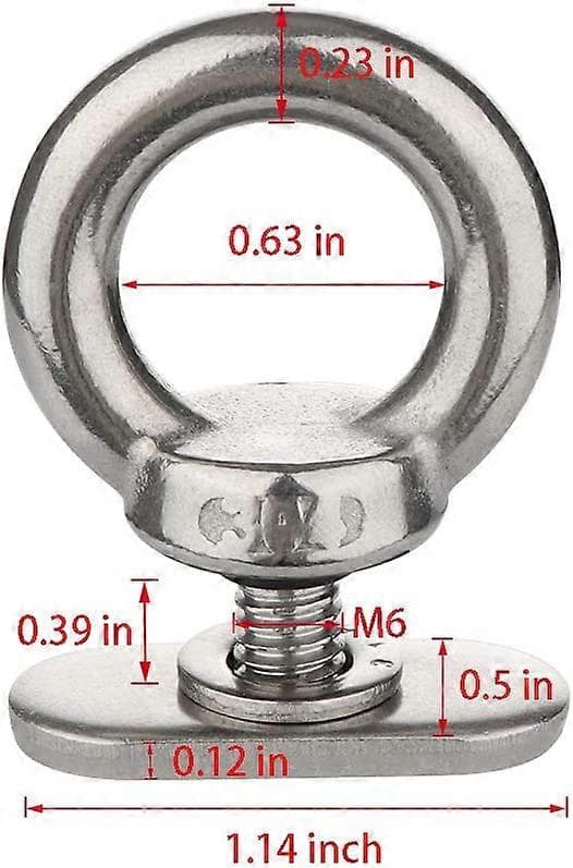 4-pack skenmonterade fästöglor för att fästa bungee- eller andra rep, max 0,6-FA-
