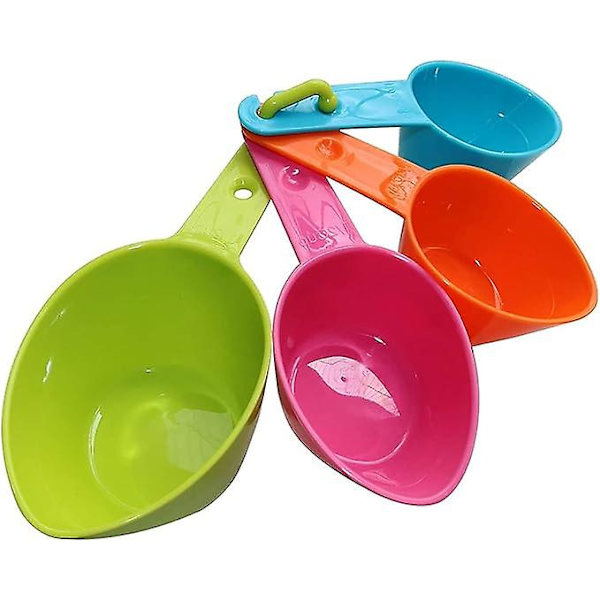 4 stk Måleskeer til Dyrefoder i Plast - Måleskeer til Hunde, Katte, Fugle, Køkkenudstyr (Tilfældig Farve)