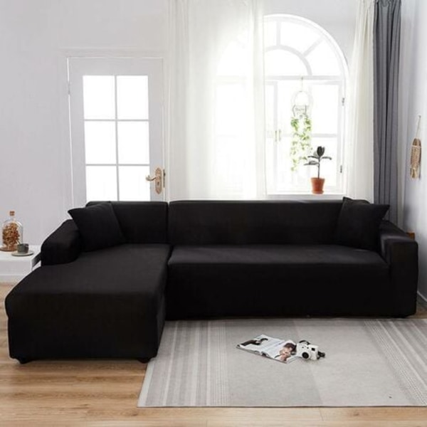 Enfarvet all-inclusive vandtæt betræk, stretchstof, sort, 90-140 cm