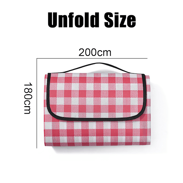 Kannettava piknikviltti Extra Large Ulkoilma Hiekka- ja Vettähylkivä Punainen Neliö red square 180*200cm