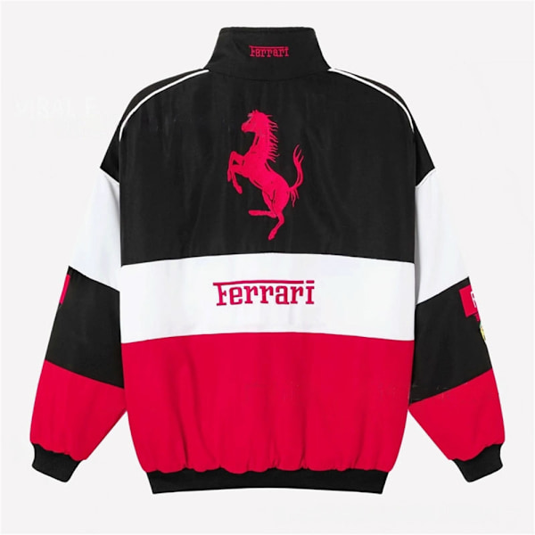 Unisex F1-tiimin kilpa-takki Ferrari Kappa vetoketjulla ja brodeerausilla Retro ulkovaatteet Valkoinen White S