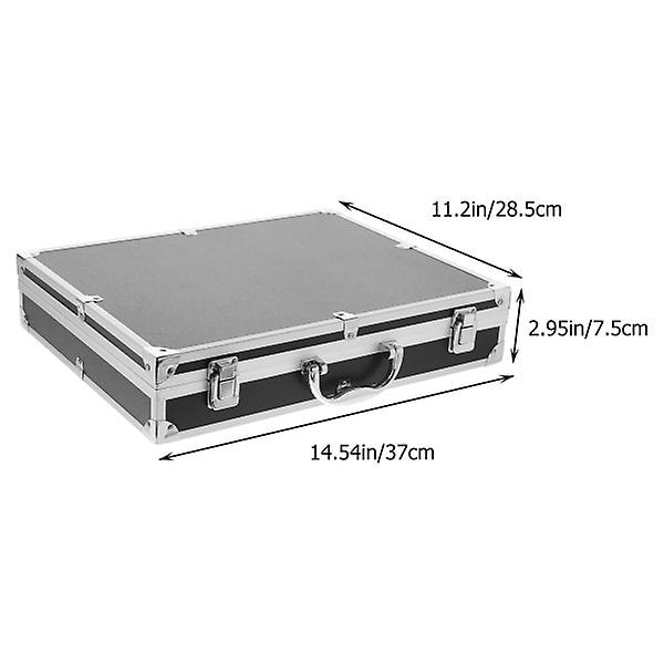 Låsbart Flyveboks Portable Aluminiumlegering Kasse Bærbar Kasse Værktøjskasse Sort 37x28.5x7.5cm Sort Black 37x28.5x7.5cm