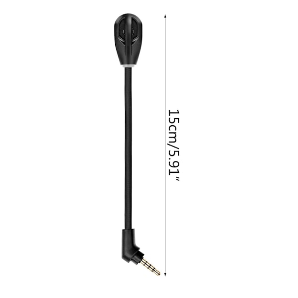 Bytt ut spillmikrofon 3,5 mm mikrofon for Kingston HyperX Cloud Flight / Flight S Gaming Headset Tilbehør Svart 15 cm Mic