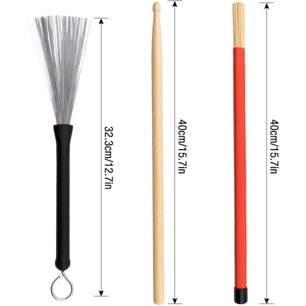 Trumstock Set, 2 par trumstockar med infällbar trumtråd B