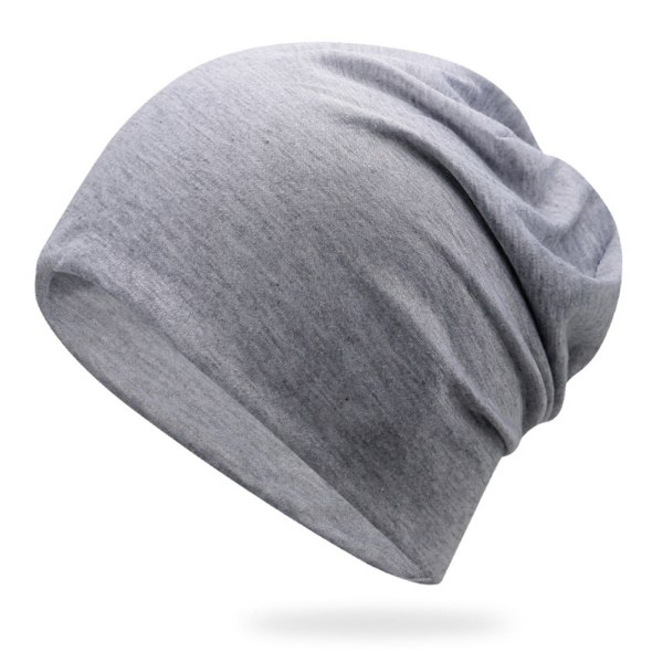 Kvinner Menn Stilig Lue Tynn Hip-hop Myk Stretch Slouchy Skull Cap N light grey