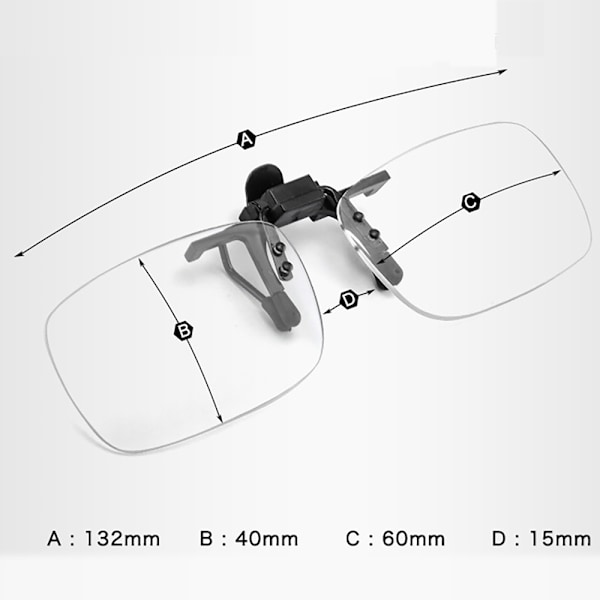 Praktiske Clip-On lesebriller med styrke (+1,0 - +4,0) +2,5