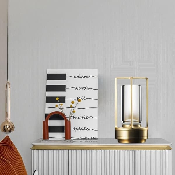 Krystallampe Bordlampe GULD-XF28- Gold